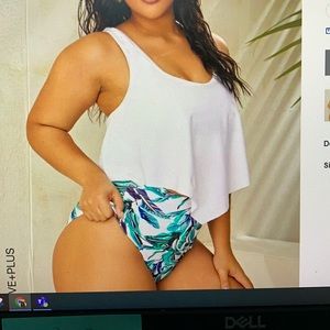 Plus Size Tropical Hanky Hem Bikini Swimsuit